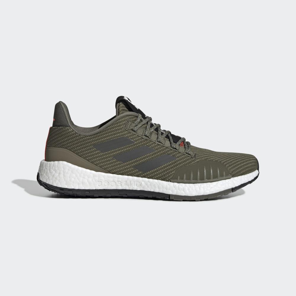 Adidasi Alergare Adidas Pulseboost HD Iarna Barbati Romania - Kaki/Rosii FU7324